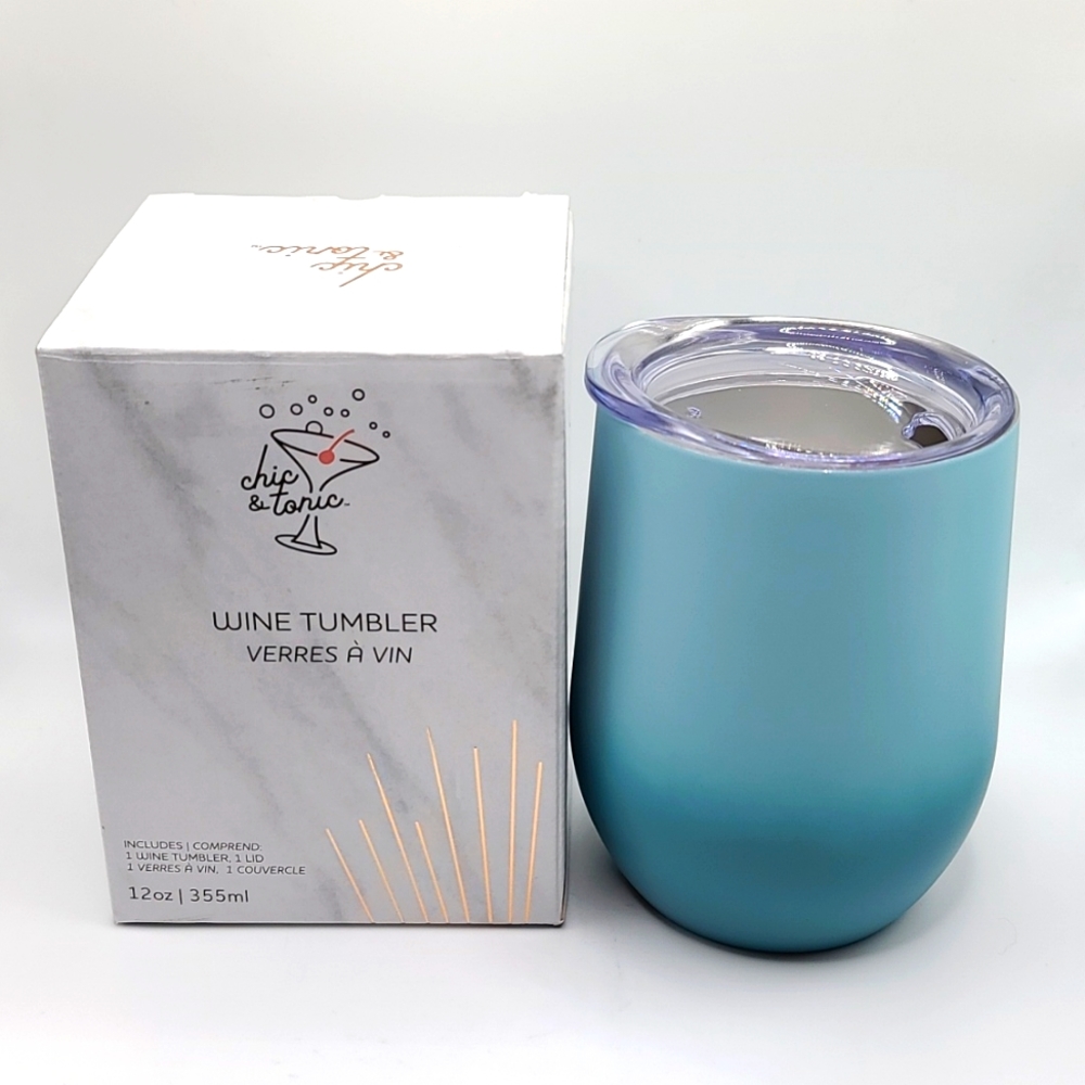 Chic & Tonic Teal Ombre Metal Wine Tumbler